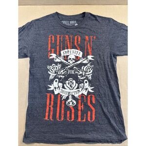 Guns N' Roses Gray‎ Appetite for Destruction Graphic Crew Neck T-Shirt LG